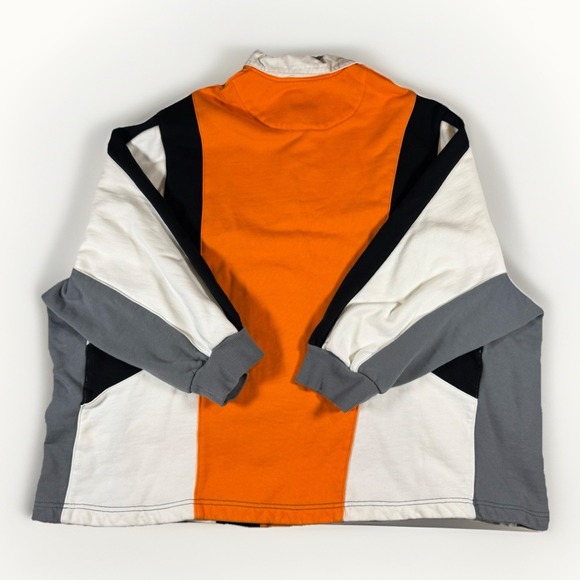 Converse x Koché Colorblock Rugby Shirt Pullover Orange Black White XS - Picture 3 of 7